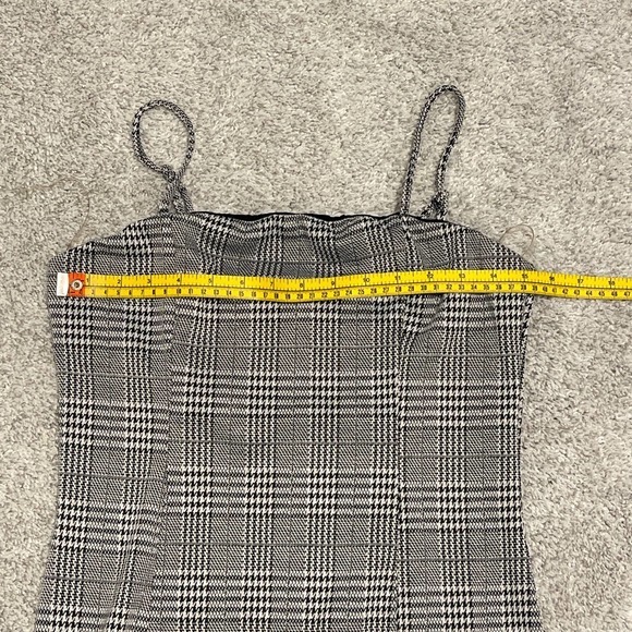 Active USA Black & White Plaid Shift Dress Adj Spaghetti Straps‎ Medium - Picture 5 of 5